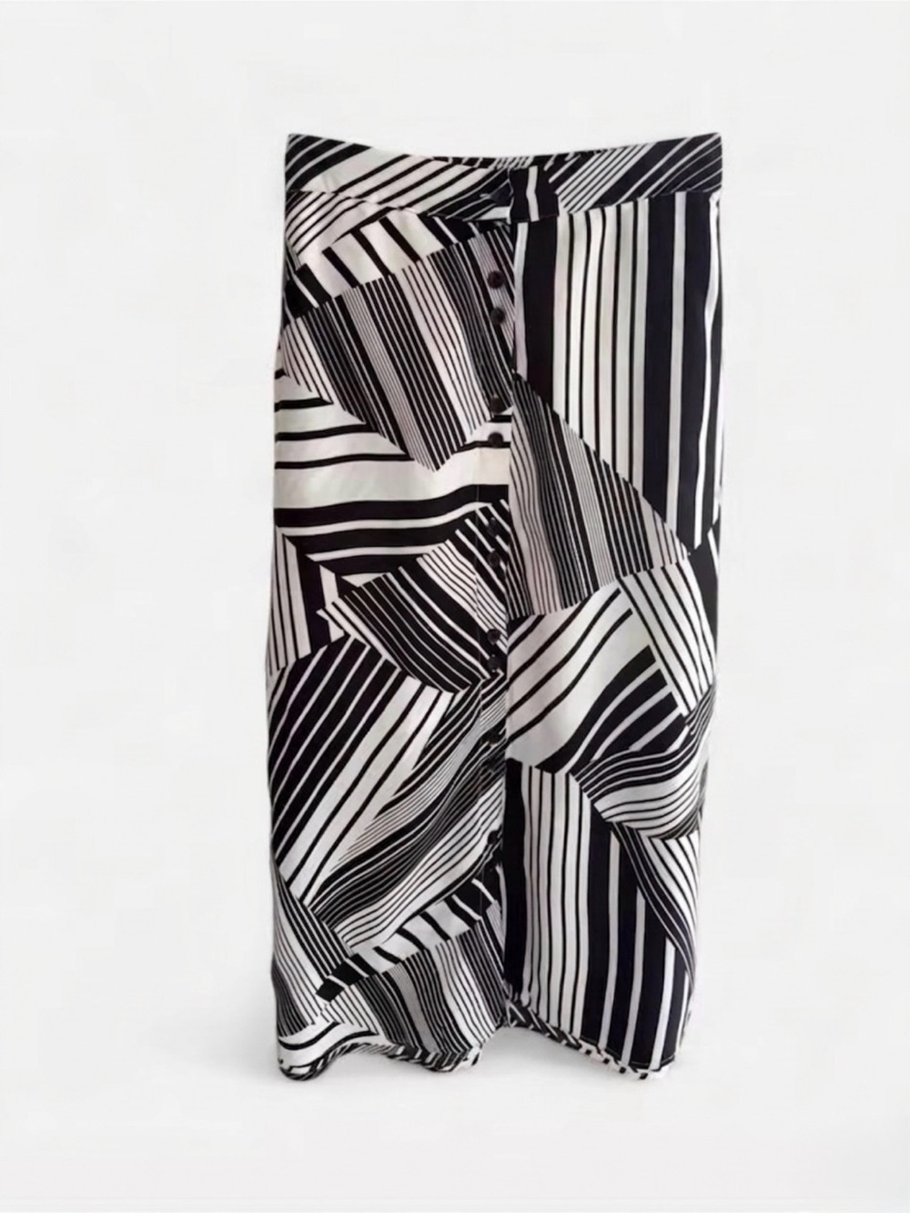 Vernacular Midi Skirt - Black/White